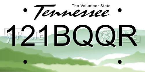 121BQQR Tennessee License Plate