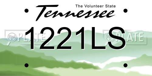 1221LS Tennessee License Plate