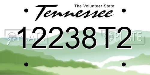 12238T2 Tennessee License Plate