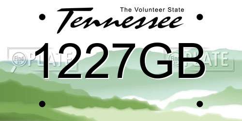 1227GB Tennessee License Plate