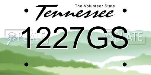 1227GS Tennessee License Plate