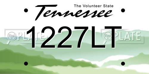 1227LT Tennessee License Plate