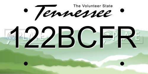 122BCFR Tennessee License Plate