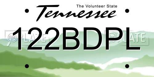 122BDPL Tennessee License Plate