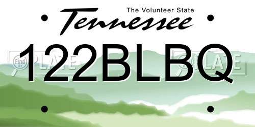 122BLBQ Tennessee License Plate