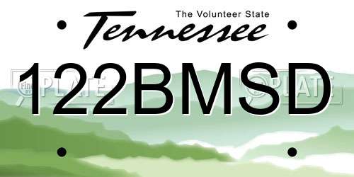 122BMSD Tennessee License Plate