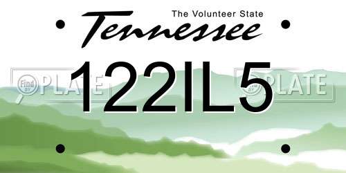 122IL5 Tennessee License Plate