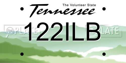 122ILB Tennessee License Plate