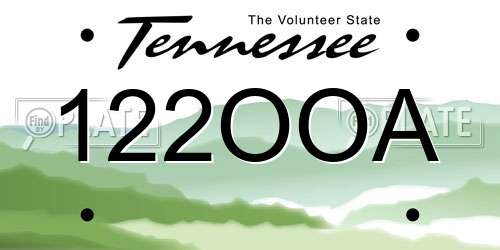122OOA Tennessee License Plate
