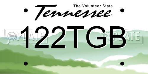 122TGB Tennessee License Plate