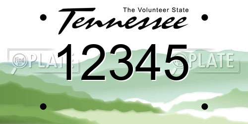 12345 Tennessee License Plate