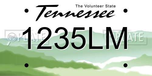 1235LM Tennessee License Plate
