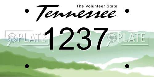 1237 Tennessee License Plate