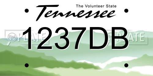 1237DB Tennessee License Plate