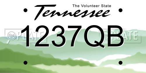 1237QB Tennessee License Plate