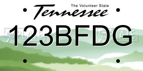 123BFDG Tennessee License Plate