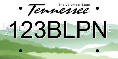 123BLPN Tennessee License Plate