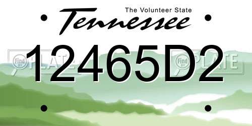 12465D2 Tennessee License Plate