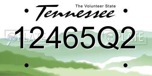 12465Q2 Tennessee License Plate