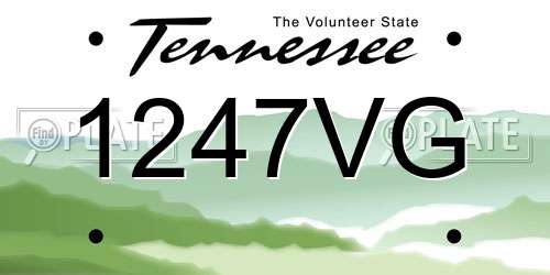 1247VG Tennessee License Plate