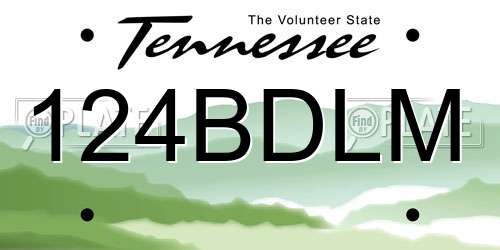 124BDLM Tennessee License Plate