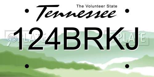 124BRKJ Tennessee License Plate
