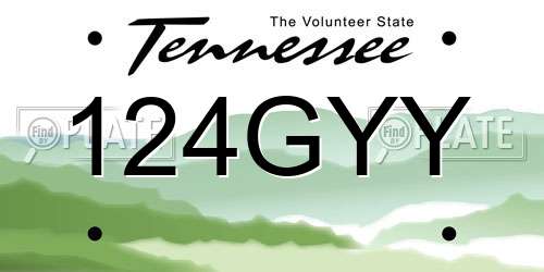 124GYY Tennessee License Plate
