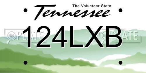 124LXB Tennessee License Plate