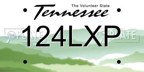124LXP Tennessee License Plate