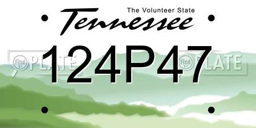 124P47 Tennessee License Plate