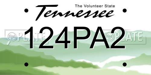 124PA2 Tennessee License Plate