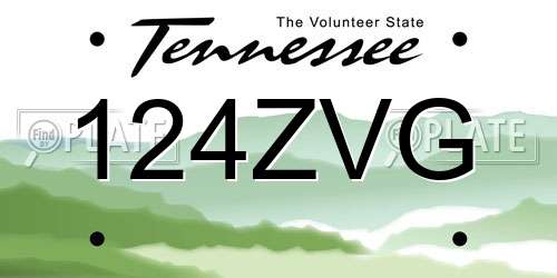 124ZVG Tennessee License Plate