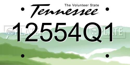 12554Q1 Tennessee License Plate