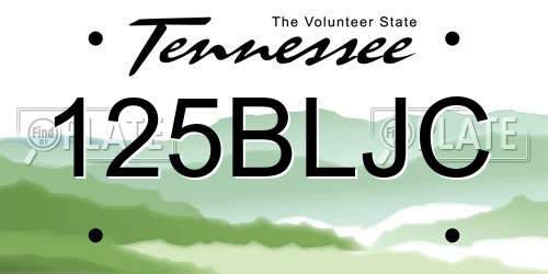 125BLJC Tennessee License Plate