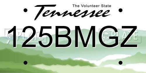 125BMGZ Tennessee License Plate