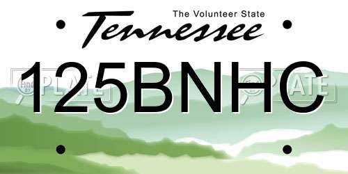 125BNHC Tennessee License Plate