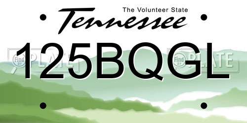 125BQGL Tennessee License Plate