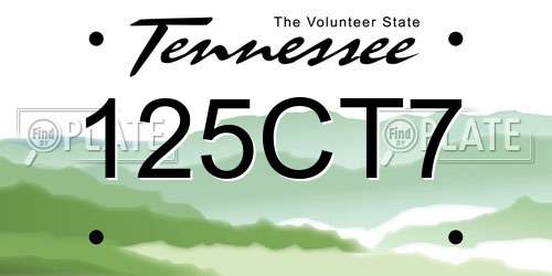 125CT7 Tennessee License Plate