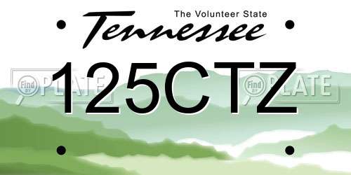 125CTZ Tennessee License Plate