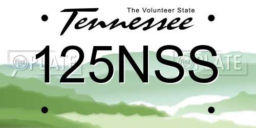 125NSS Tennessee License Plate