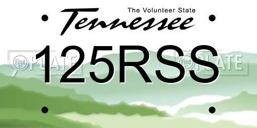 125RSS Tennessee License Plate