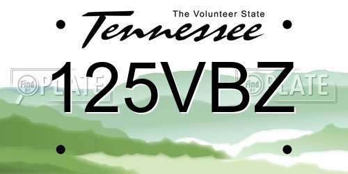 125VBZ Tennessee License Plate