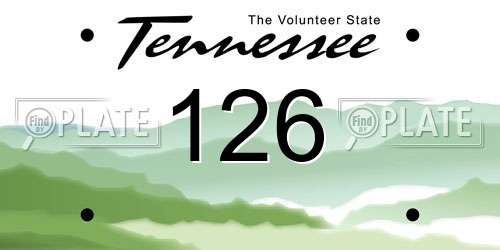 126 Tennessee License Plate