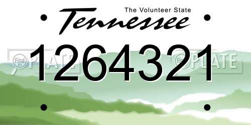 1264321 Tennessee License Plate