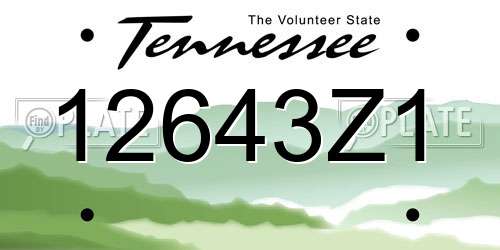12643Z1 Tennessee License Plate