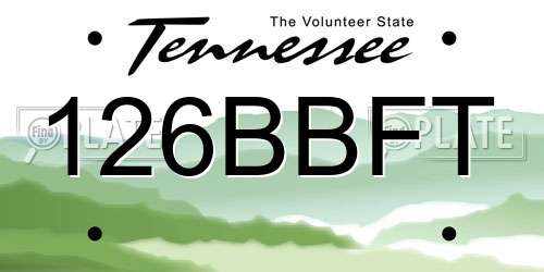 126BBFT Tennessee License Plate