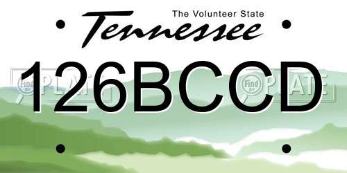 126BCCD Tennessee License Plate