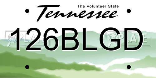 126BLGD Tennessee License Plate