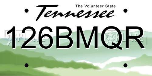 126BMQR Tennessee License Plate