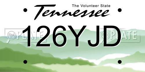 126YJD Tennessee License Plate